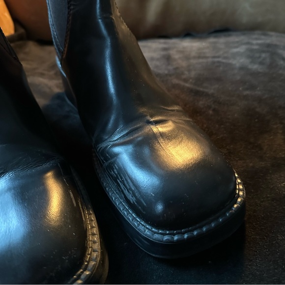 Miista Flabia E8 black leather distressed boots grunge 90s designer mid calf 40 - Picture 11 of 13